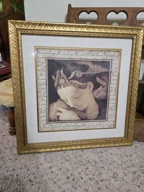 Framed art print titled "Serene Grace" by artist Sid Dickens